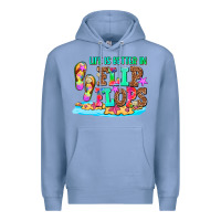Colony Blue life is better in flip flops Premium Hoodie - AdoDesignShop