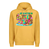 Mustard life is better in flip flops Premium Hoodie - AdoDesignShop