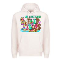 Pale Pink life is better in flip flops Premium Hoodie - AdoDesignShop