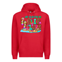 Red life is better in flip flops Premium Hoodie - AdoDesignShop