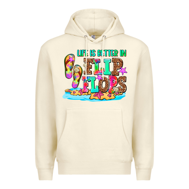 Life Is Better In Flip Flops Premium Hoodie by AdoDesignShop | Teevron