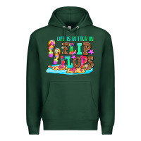 Sports Green life is better in flip flops Premium Hoodie - AdoDesignShop