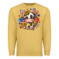 Antique Gold cute cow fourth of july Premium Sweatshirt - texasbilliewilder