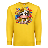Lemon cute cow fourth of july Premium Sweatshirt - texasbilliewilder