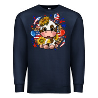 Cute Cow Fourth Of July Premium Sweatshirt | Teevron