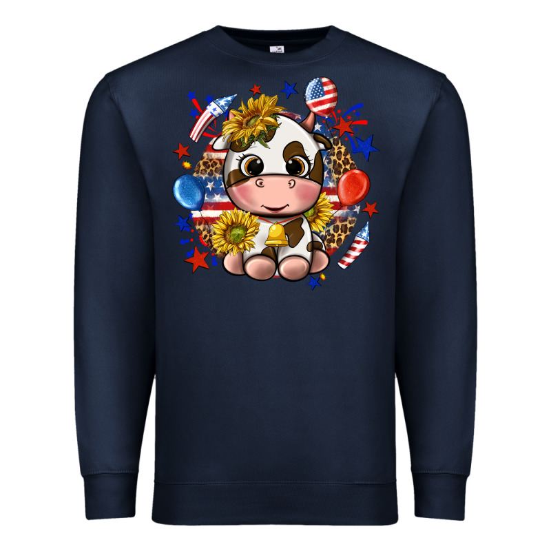 Cute Cow Fourth Of July Premium Sweatshirt by texasbilliewilder | Teevron
