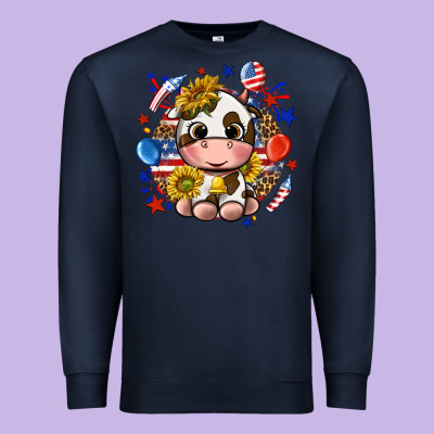 Premium Sweatshirt cute cow fourth of july
