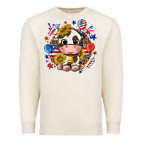 Sandshell cute cow fourth of july Premium Sweatshirt - texasbilliewilder