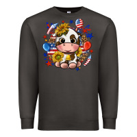 Smoke cute cow fourth of july Premium Sweatshirt - texasbilliewilder