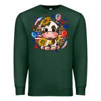 Sports Green cute cow fourth of july Premium Sweatshirt - texasbilliewilder