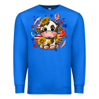 True Royal cute cow fourth of july Premium Sweatshirt - texasbilliewilder