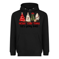 Black merry christmas let s play ball baseball Heavyweight Hoodie - MaliasSmallBusiness