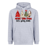 Heather Grey merry christmas let s play ball baseball Heavyweight Hoodie - MaliasSmallBusiness