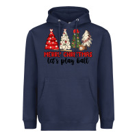 Navy merry christmas let s play ball baseball Heavyweight Hoodie - MaliasSmallBusiness