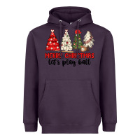 Plum merry christmas let s play ball baseball Heavyweight Hoodie - MaliasSmallBusiness