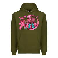 Army Green cancer ribbon pumpkins Premium Hoodie - JahusDesignShop