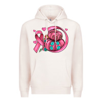 Pale Pink cancer ribbon pumpkins Premium Hoodie - JahusDesignShop