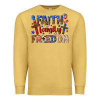 Antique Gold faith family freedom Premium Sweatshirt - texasbilliewilder