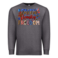 Charcoal Heather faith family freedom Premium Sweatshirt - texasbilliewilder