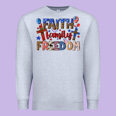 Premium Sweatshirt faith family freedom