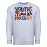Heather Grey faith family freedom Premium Sweatshirt - texasbilliewilder