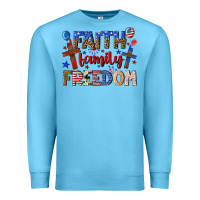 Ocean Blue faith family freedom Premium Sweatshirt - texasbilliewilder