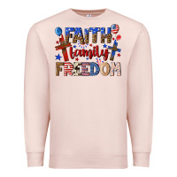 Pale Pink faith family freedom Premium Sweatshirt - texasbilliewilder