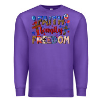 Purple faith family freedom Premium Sweatshirt - texasbilliewilder