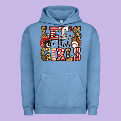 Let's Do This Girls Baseball Urban Hoodie Designed By Jasminsmagicworld