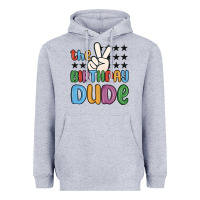 Heather Grey the birthday dude Heavyweight Hoodie - MaliasSmallBusiness
