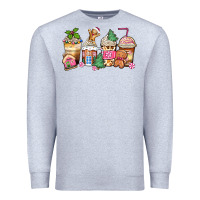 Heather Grey pink gingerbread coffee cups Premium Sweatshirt - Zillion Design Studio
