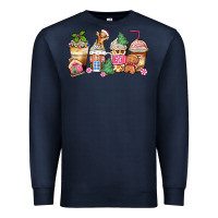 Navy pink gingerbread coffee cups Premium Sweatshirt - Zillion Design Studio