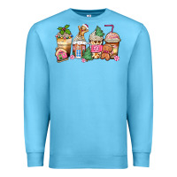 Ocean Blue pink gingerbread coffee cups Premium Sweatshirt - Zillion Design Studio