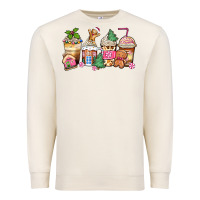 Sandshell pink gingerbread coffee cups Premium Sweatshirt - Zillion Design Studio