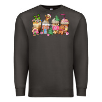 Smoke pink gingerbread coffee cups Premium Sweatshirt - Zillion Design Studio