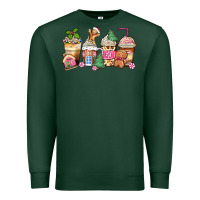 Sports Green pink gingerbread coffee cups Premium Sweatshirt - Zillion Design Studio