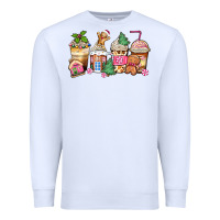White pink gingerbread coffee cups Premium Sweatshirt - Zillion Design Studio