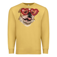 Antique Gold english bulldog with love glass Premium Sweatshirt - RanaPortraitStore
