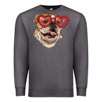 Charcoal Heather english bulldog with love glass Premium Sweatshirt - RanaPortraitStore