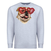 Heather Grey english bulldog with love glass Premium Sweatshirt - RanaPortraitStore