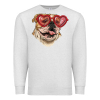 Oatmeal Heather english bulldog with love glass Premium Sweatshirt - RanaPortraitStore