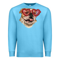 Ocean Blue english bulldog with love glass Premium Sweatshirt - RanaPortraitStore