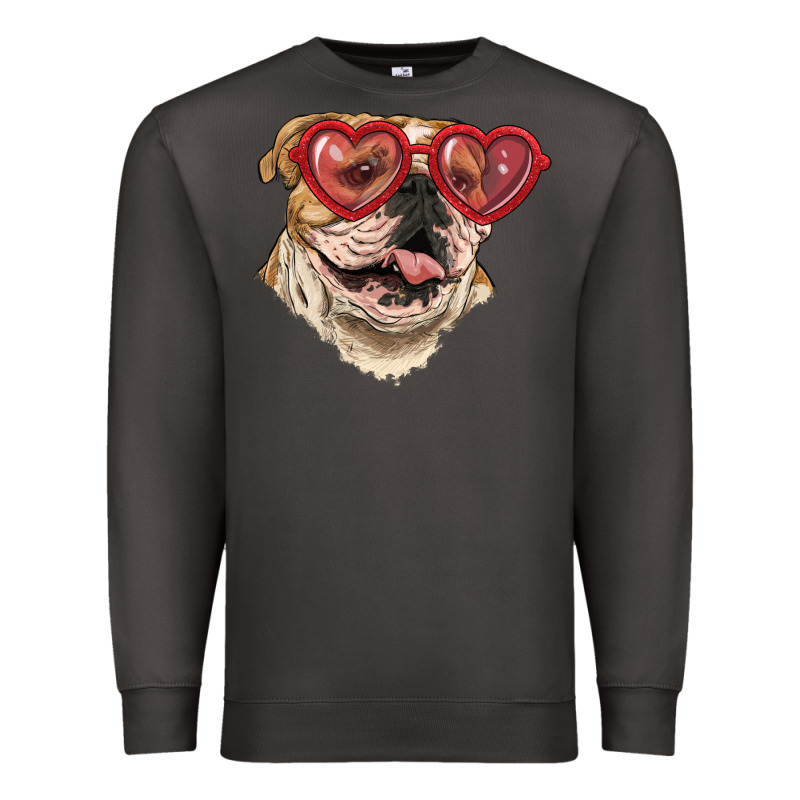 English Bulldog With Love Glass Premium Sweatshirt by RanaPortraitStore | Teevron