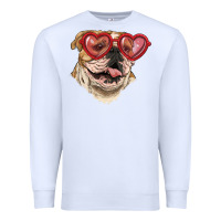 White english bulldog with love glass Premium Sweatshirt - RanaPortraitStore