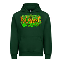 Forest Green blessed with  shamrocks Urban Hoodie - AdoDesignShop