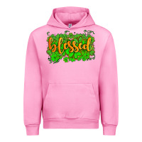 Fuchsia Pink blessed with  shamrocks Urban Hoodie - AdoDesignShop