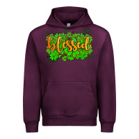 Mauve Wine blessed with  shamrocks Urban Hoodie - AdoDesignShop