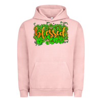 Pigment Salmon blessed with  shamrocks Urban Hoodie - AdoDesignShop