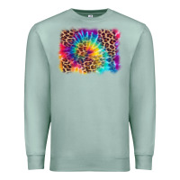 Seafoam leopard tie dye background Premium Sweatshirt - Zillion Design Studio