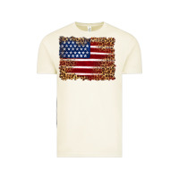 Vintage Arctic american flag and leopard Vintage Tee - Artiststas